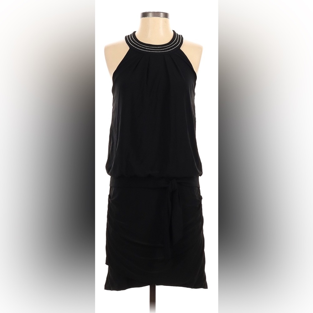 WHBM Little Black Halter Mini Dress with Open Back Detail size XXS